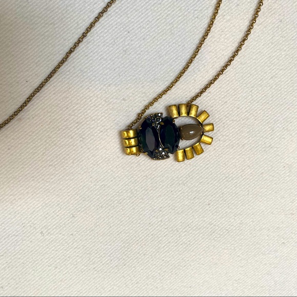 J. Crew Black & Gold pendant necklace - Picture 1 of 2